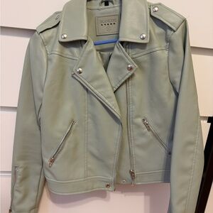 Blank NYC Light Green Leather Jacket